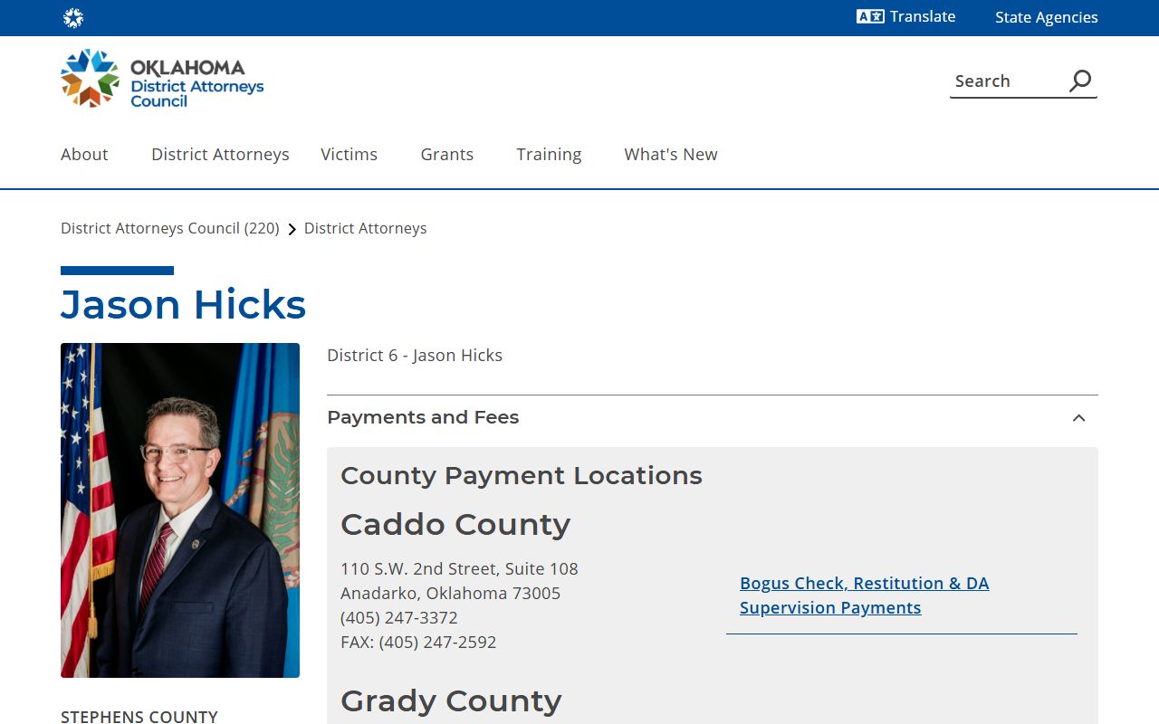 Stephens County District Court area District Attorney District 6 page