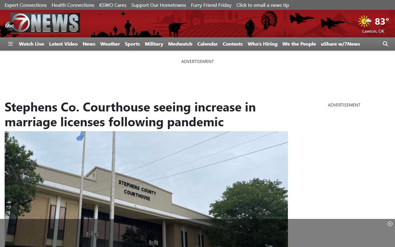 Stephens County marriage license demand at the Duncan courthouse