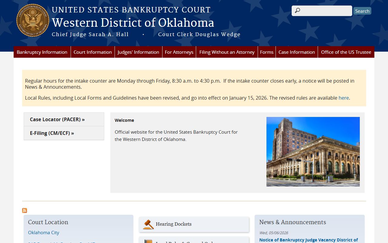 Stephens County residents file bankruptcy with the U.S. Bankruptcy Court for the Western District of Oklahoma